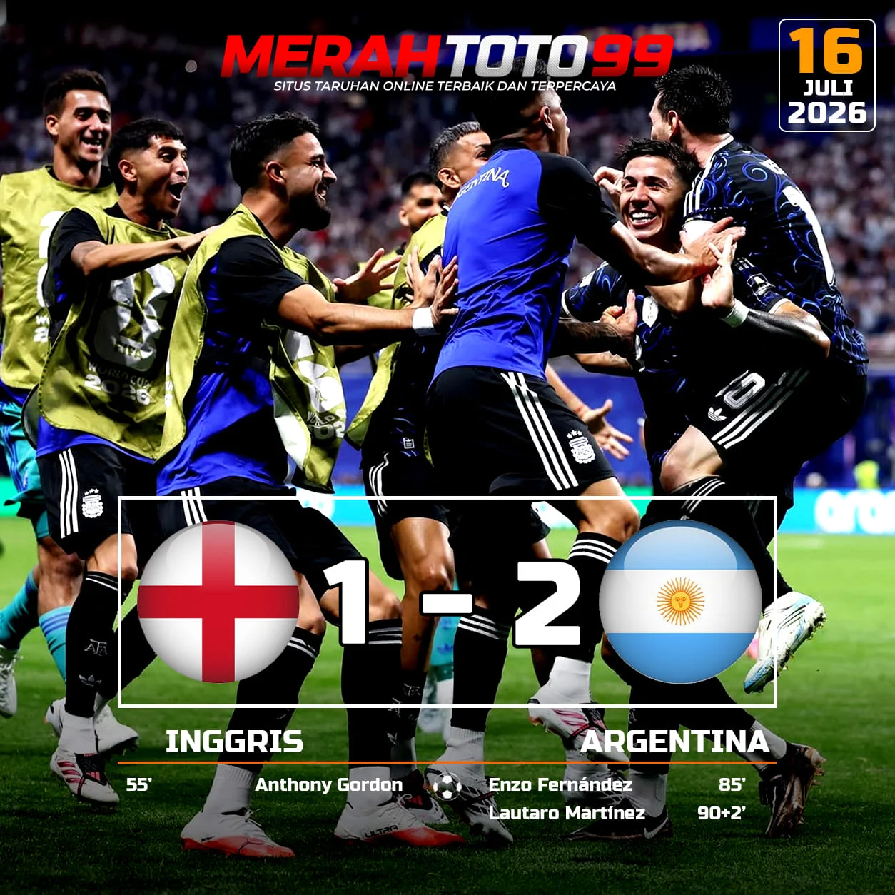 HASIL INGGRIS VS ARGENTINA PIALA DUNIA 2026