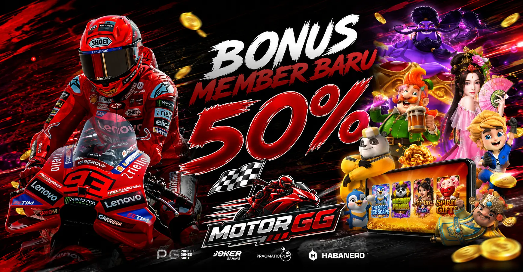 BONUS MEMBER BARU 50% MotorGG